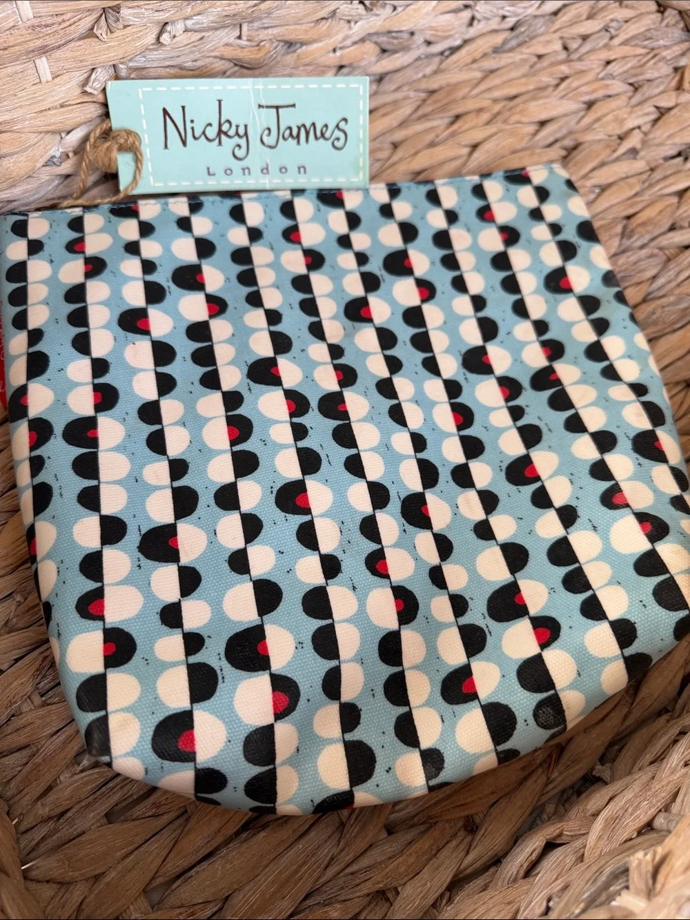 Blue Geometric Cosmetic Pouch